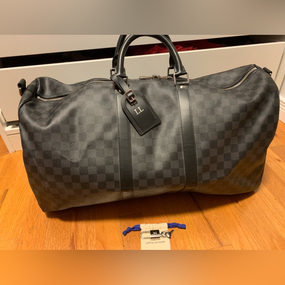 Authentic Louis Vuitton Keepall 55 Bando Damier Graphite